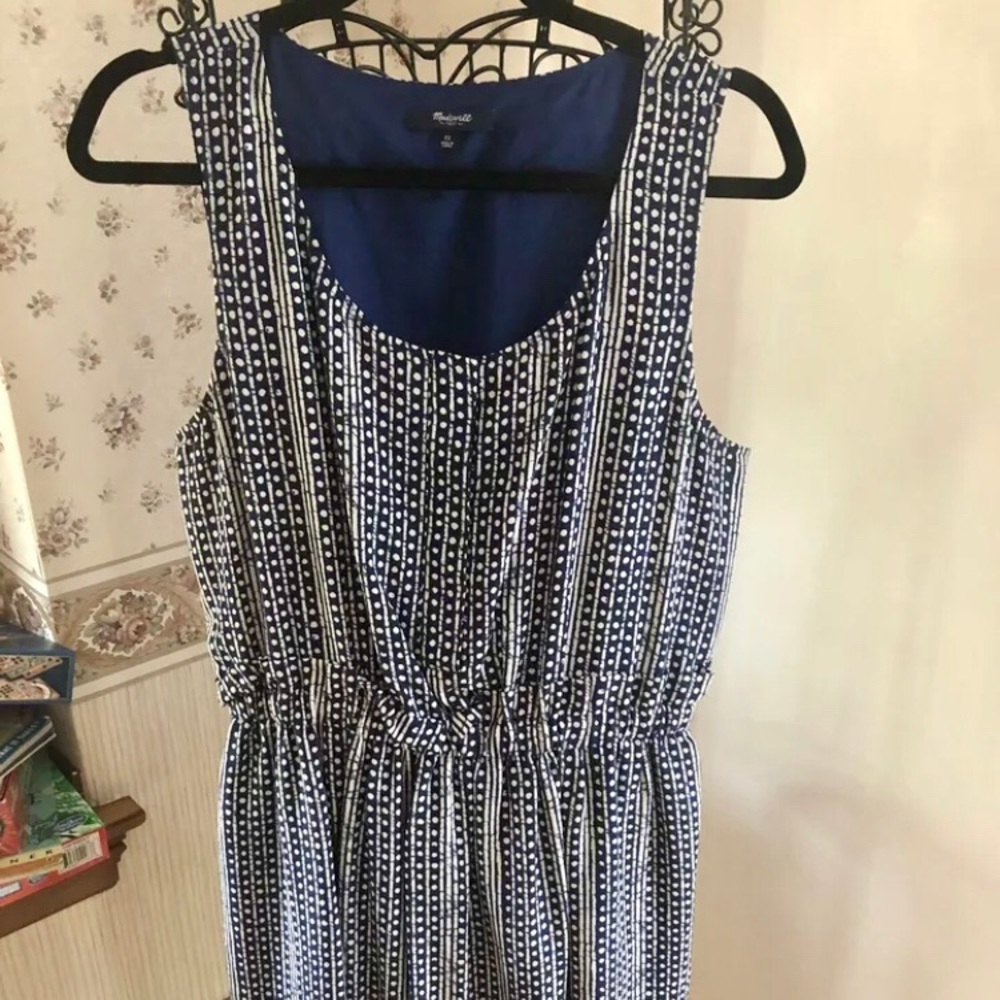 Madewell blue & white pullover dress